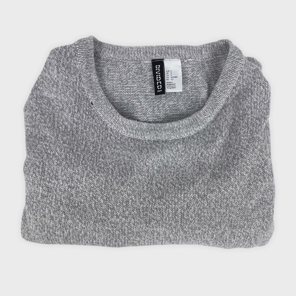 Divided Texture-Knit Stitch Grey Tunic Sweater by H&M - Picture 3 of 8